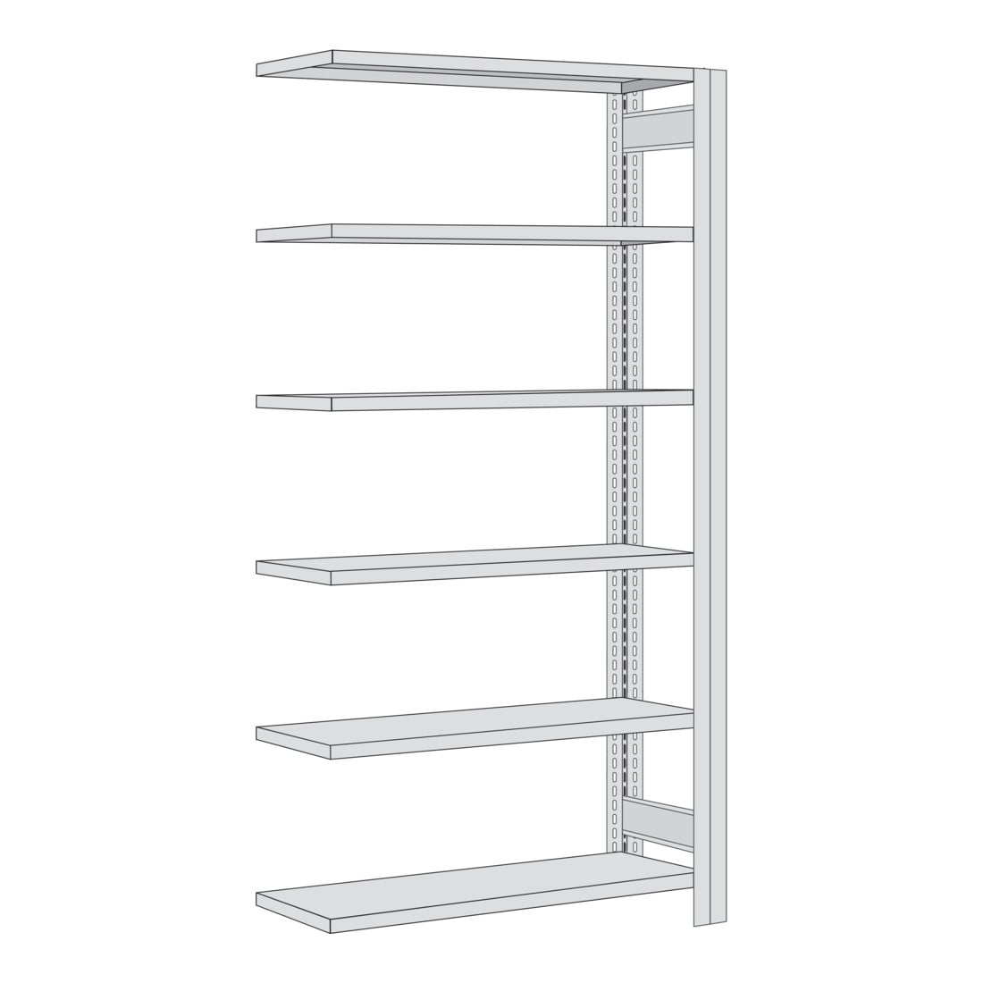 Regalwerk BERT Lagerregal Anbaufeld HxBxT 2500x875x400mm 6 Fachböden Fachlast 350kg