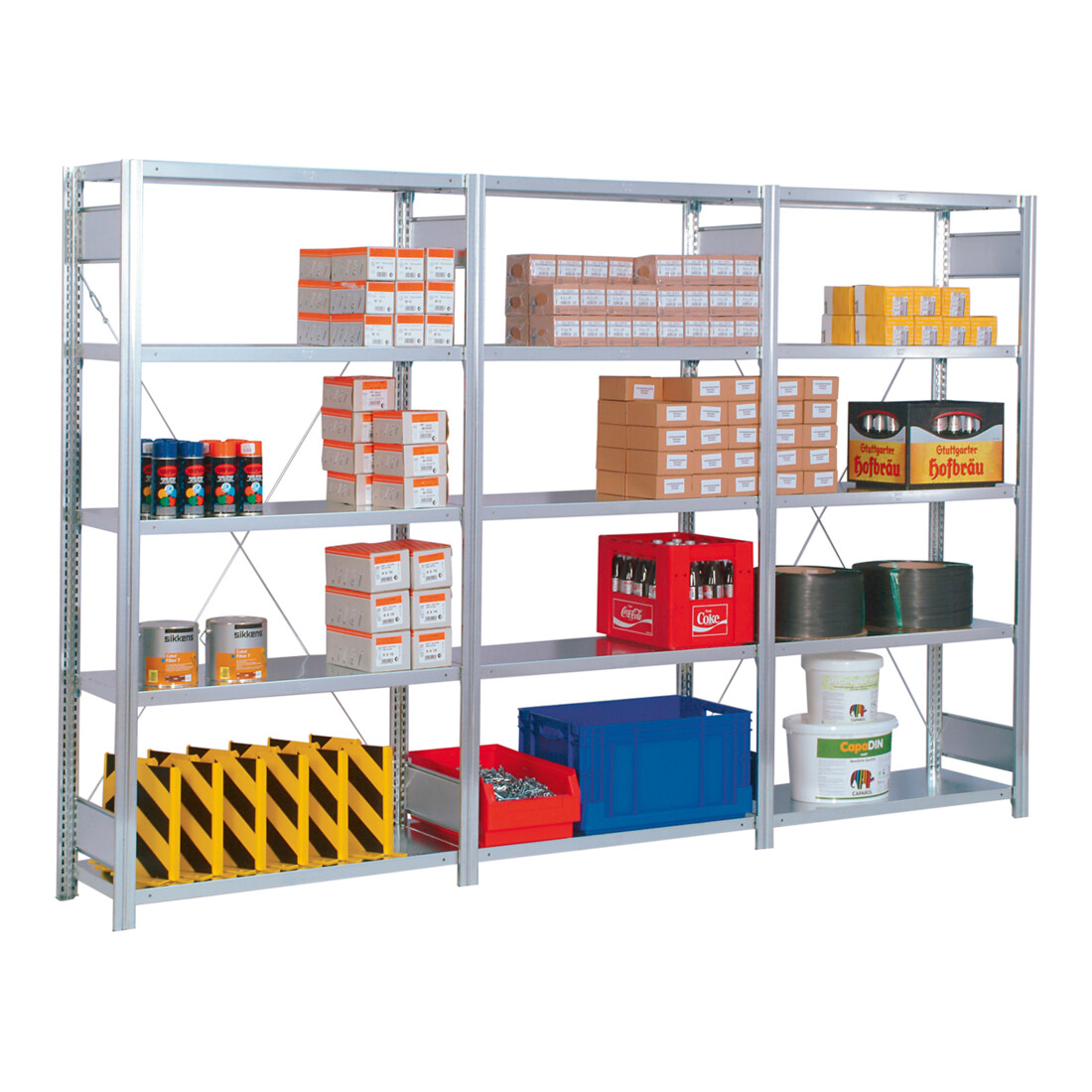 Regalwerk BERT Lagerregal Anbaufeld HxBxT 3000x1285x400mm 7 Fachböden Fachlast 250kg