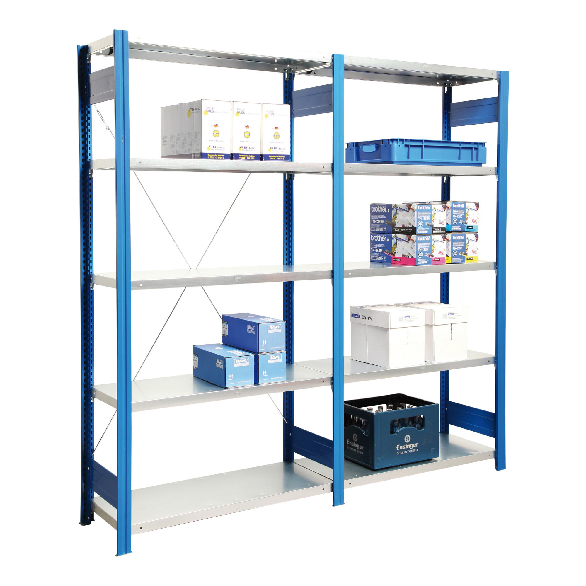 Regalwerk BERT-Lagerregal Anbaufeld LR 3000 HxBxT 3000x1285x500 mm Stecksystem