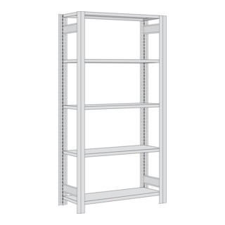 Regalwerk BERT Lagerregal Grundfeld HxBxT 2000x1005x400mm 5 Fachböden Fachlast 250kg