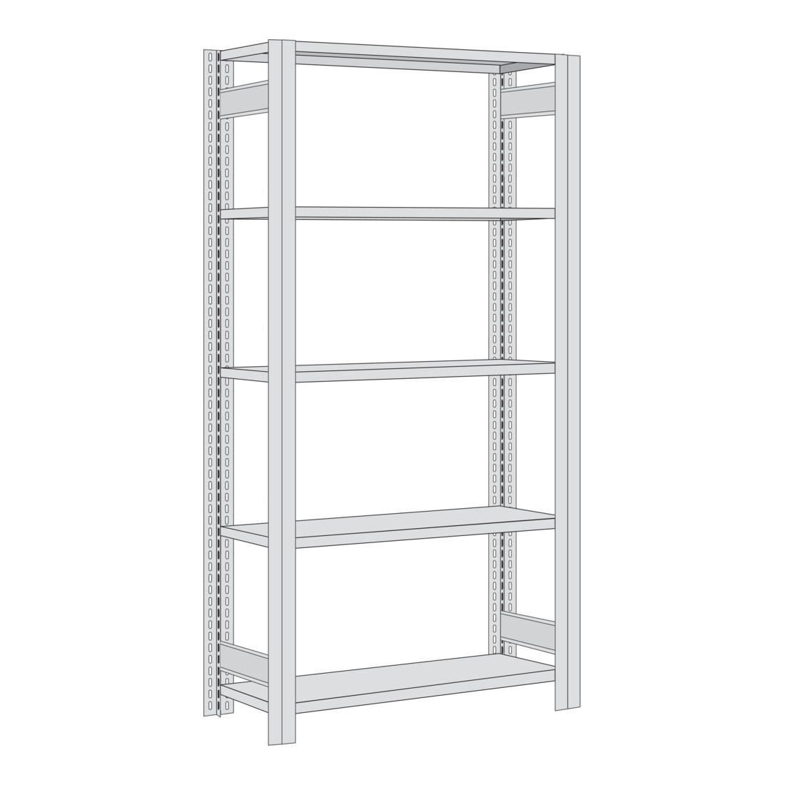 Regalwerk BERT Lagerregal Grundfeld HxBxT 2000x875x400mm 5 Fachböden Fachlast 350kg