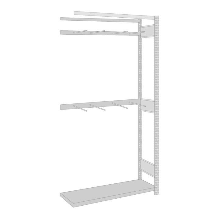 Regalwerk BERT-Langgutregal Anbaufeld HxBxT 2000x1005x800 mm Stecksystem Stahlblech verzi.