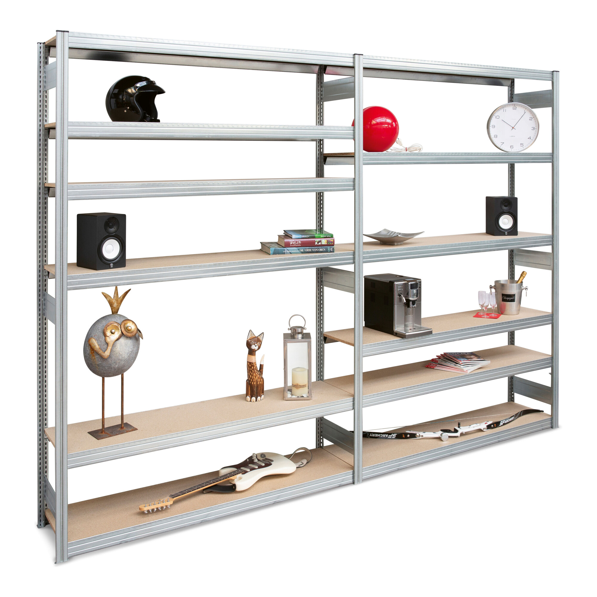 Regalwerk BERT-Loftregal Anbaufeld verzinkt HxBxT 2500x1695x400 mm6 Fachebenen