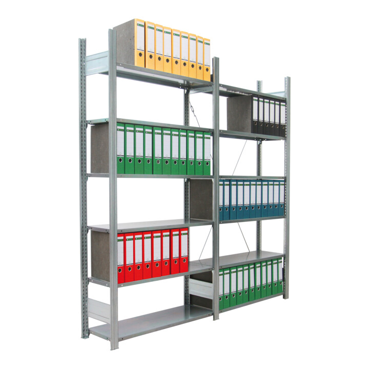 Regalwerk BERT Ordnerregal Anbaufeld HxBxT 2325x1285x600mm 7 Fachböden & 7 Ebenen