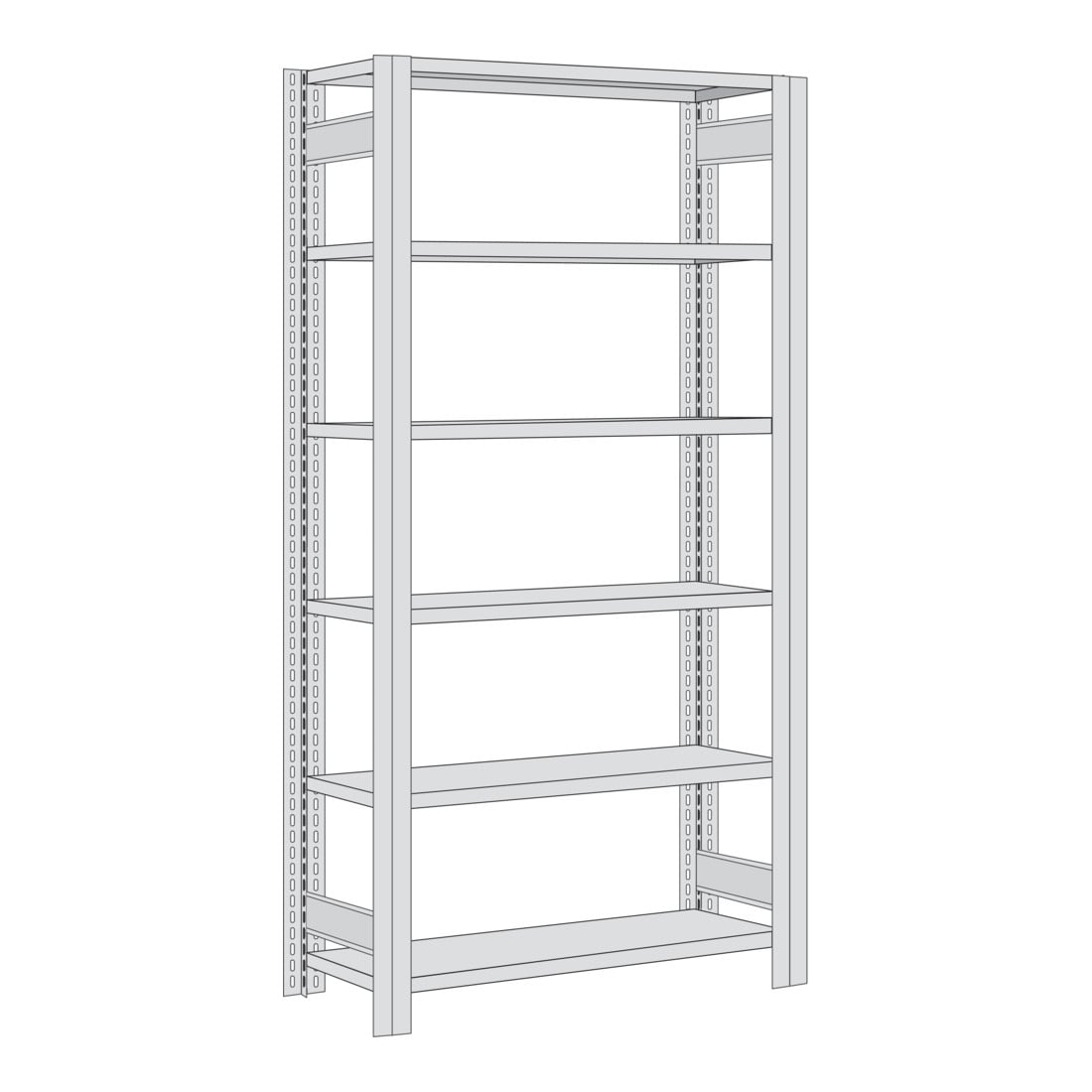 Regalwerk BERT Ordnerregal Grundfeld HxBxT 2000x1285x600mm 6 Fachböden & 6 Ebenen