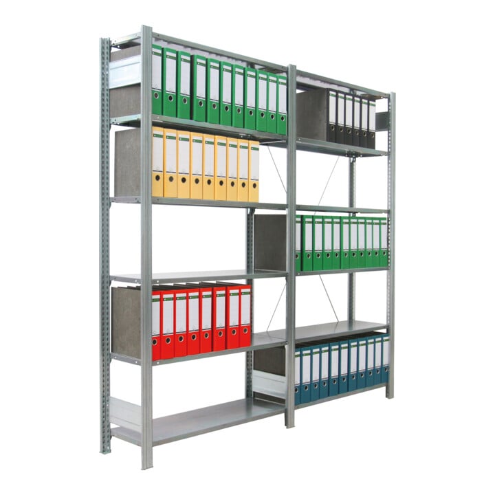 Regalwerk BERT Ordnerregal Grundfeld HxBxT 2325x1005x600mm 7 Fachböden & 6 Ebenen