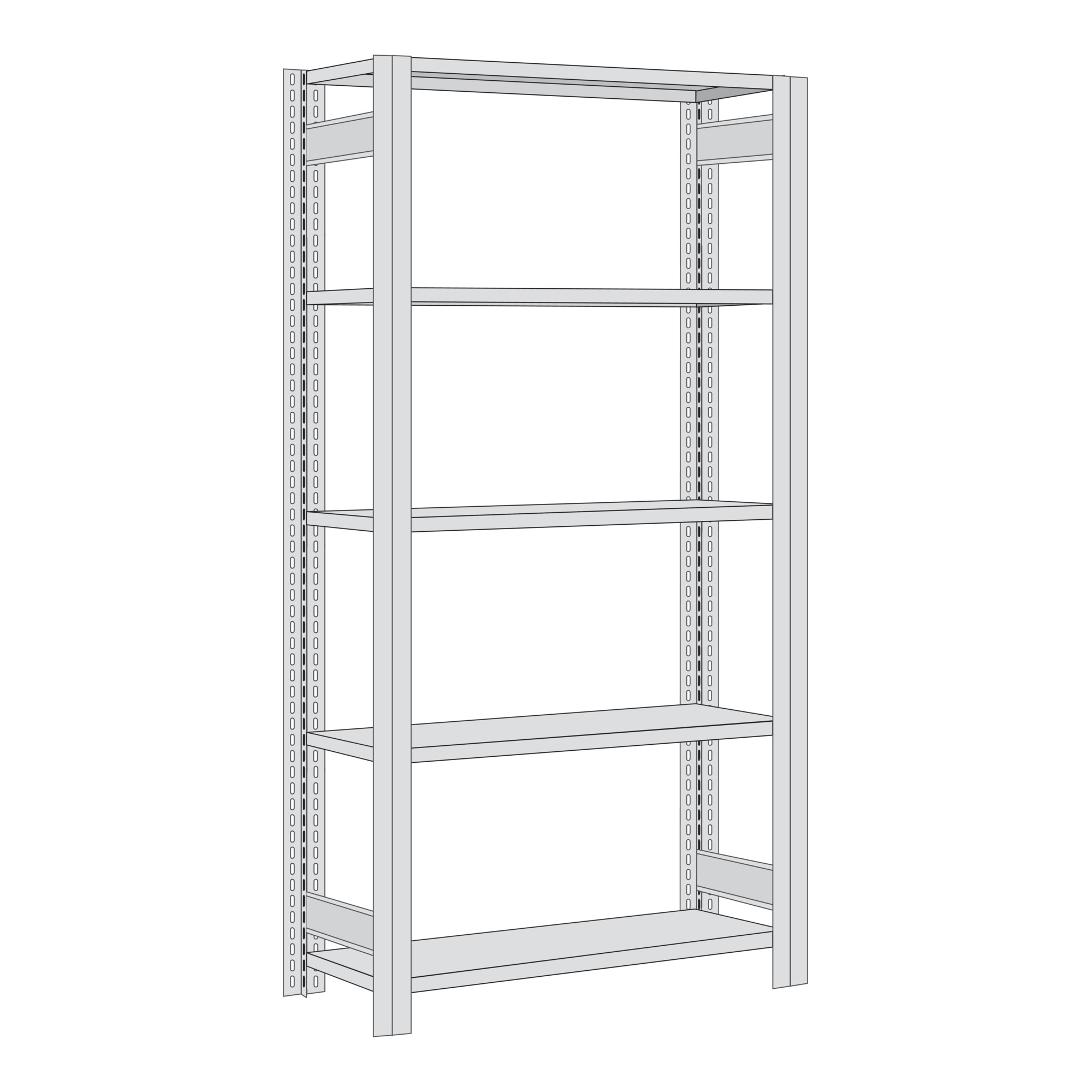 Regalwerk BERT Ordnungsregal Grundfeld HxBxT 2000x1005x600mm