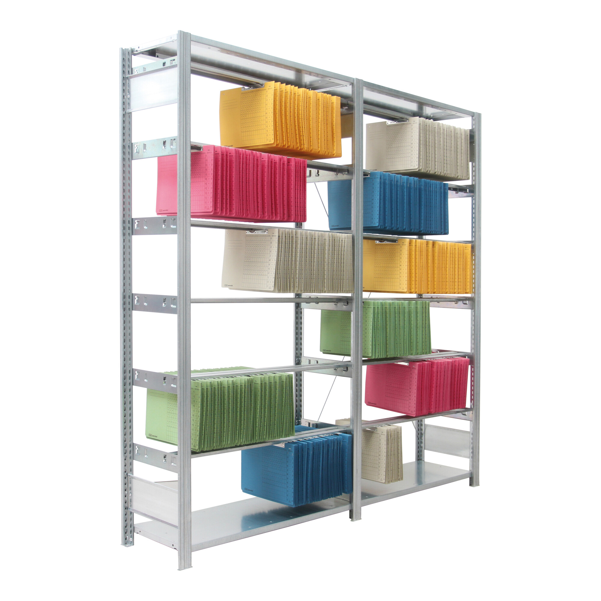 Regalwerk BERT-Pendelhefter-Regal Leitz/Elba Anbaufeld HxBxT 2000x1005x350 mm 6 Ebenen
