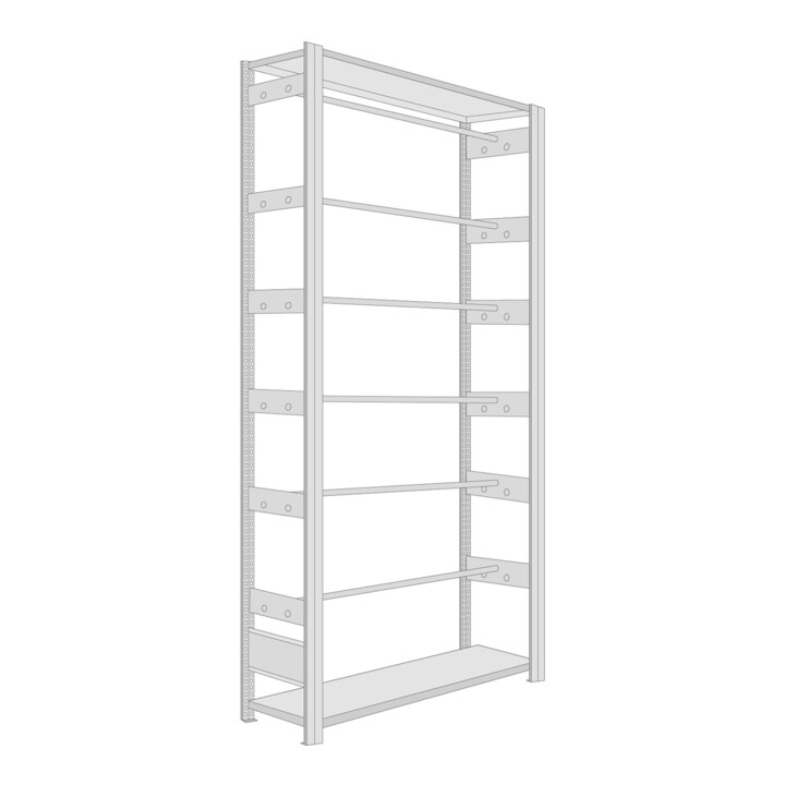 Regalwerk BERT-Pendelhefter-Regal Leitz/Elba Grundfeld HxBxT 2000x1005x350 mm 6 Ebenen