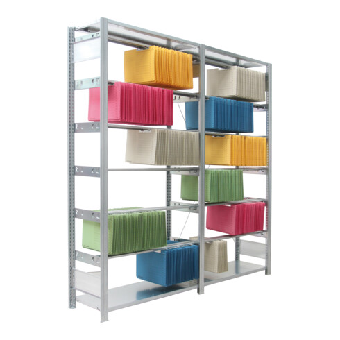 Regalwerk BERT-Pendelhefter-Regal Leitz/Elba Grundfeld HxBxT 2325x1005x350 mm 7 Ebenen