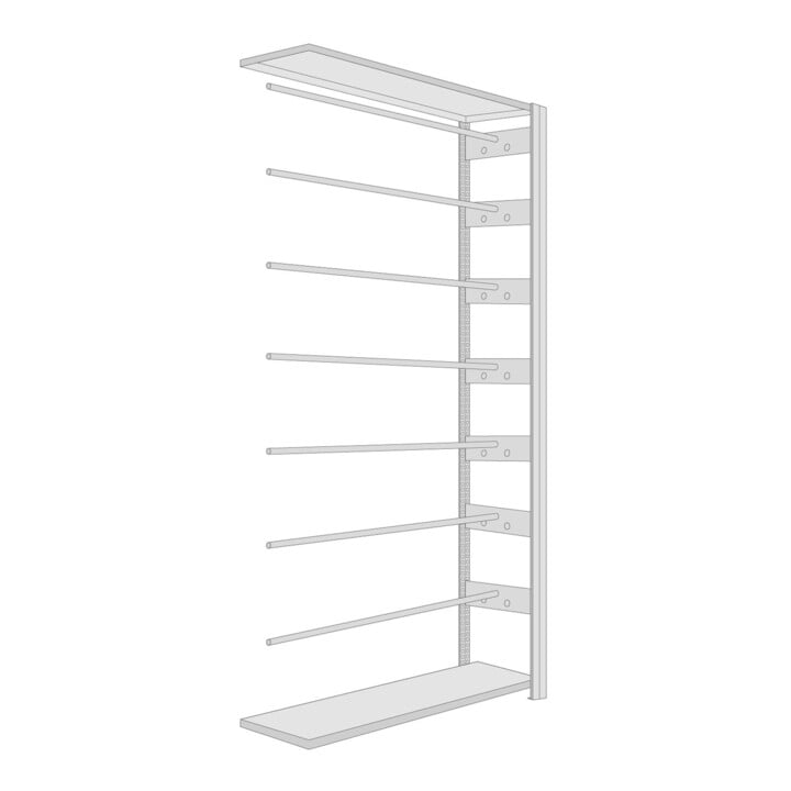 Regalwerk BERT-Pendelhefter-Regal Zippel Anbaufeld HxBxT 2325x1005x350 mm 7 Ebenen