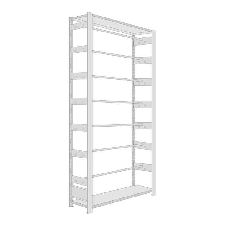 Regalwerk BERT-Pendelhefter-Regal Zippel Grundfeld HxBxT 2325x1005x350 mm 7 Ebenen