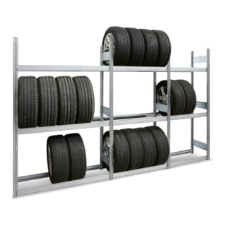 Regalwerk BERT-Räderregal Grundfeld Stecksystem Stahlblech verzi. HxBxT 2000x1285x400 mm