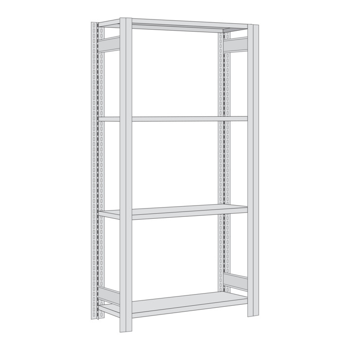 Regalwerk BERT Reifenregal Grundfeld HxBxT 2000x1285x400mm