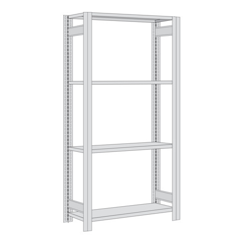 Regalwerk BERT Reifenregal Grundfeld HxBxT 2500x1695x400mm