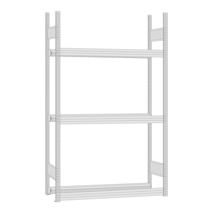 Regalwerk BERT-Reifenregal Grundfeld Stecksystem verzinkt HxBxT 2000x1285x500 mm