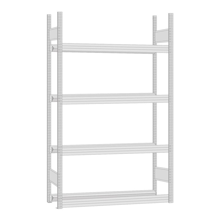 Regalwerk BERT-Reifenregal Grundfeld Stecksystem verzinkt HxBxT 2500x1695x500 mm