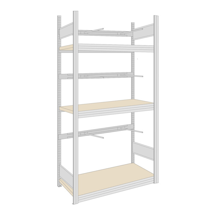 Regalwerk BERT-Schilderregal 250 kg Grundfeld  Stecksystem verzinkt HxBxT 2000x1005x600 mm
