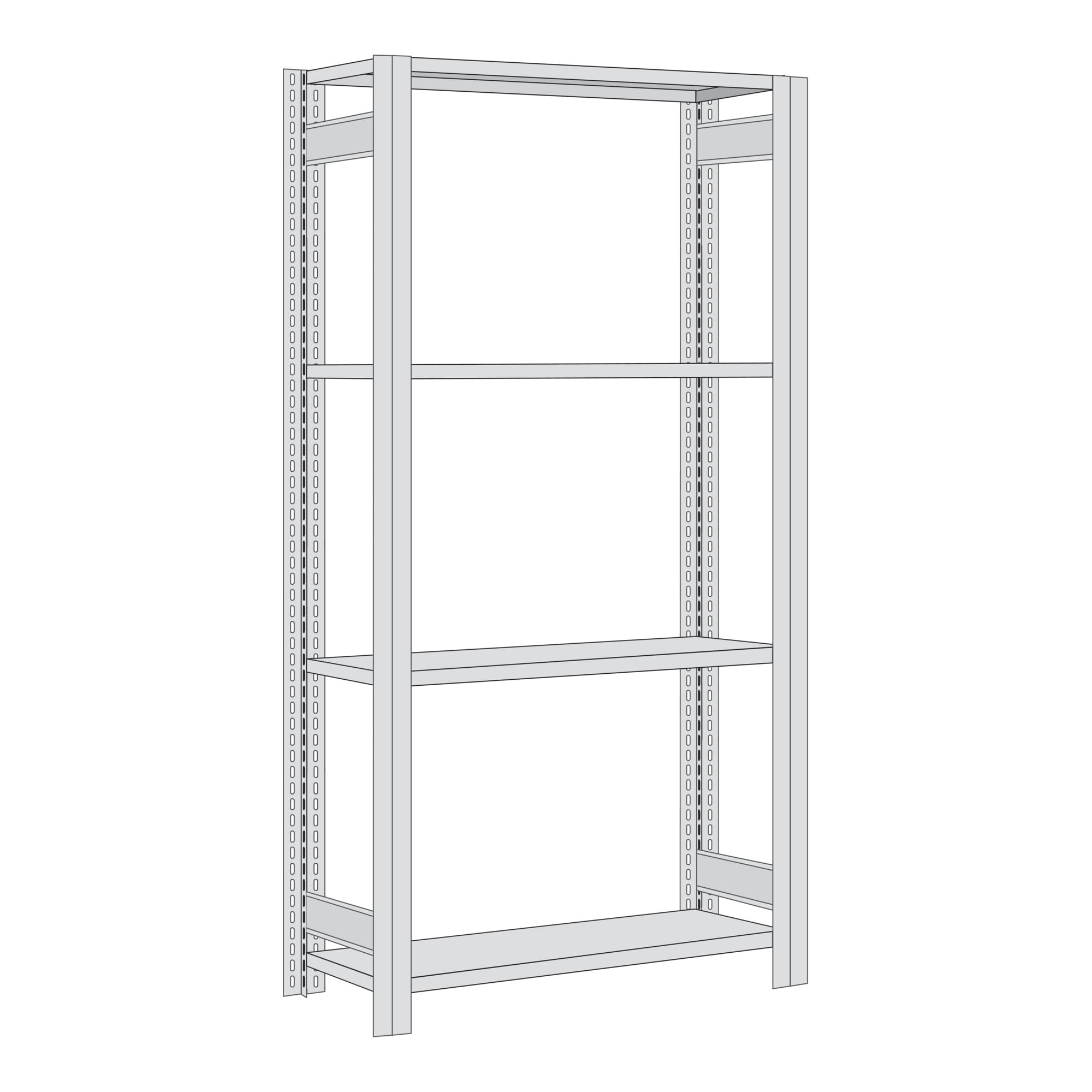 Regalwerk BERT Standard-Lagerregal Grundfeld HxBxT 2000x1005x400mm