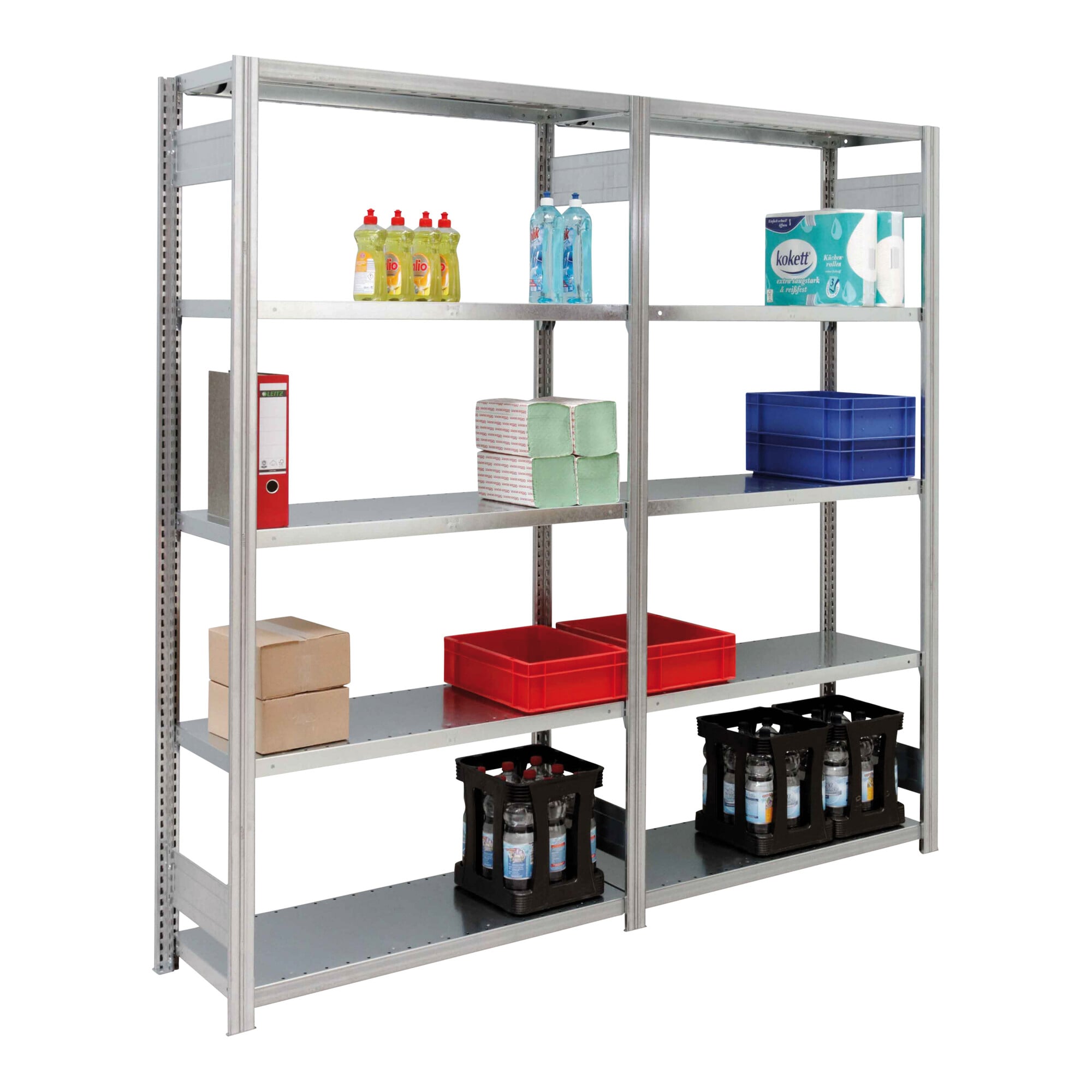 Regalwerk BERT-Standardregal Anbaufeld HxBxT 3000x1285x400 mm Stecksystem verzinkt