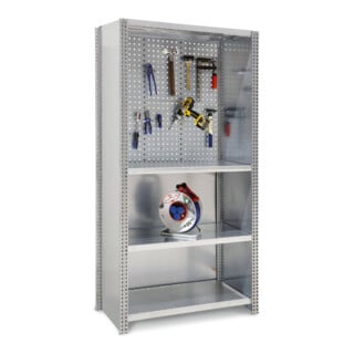 Regalwerk BERT-Werkstatt-Regal mit Vollblechseitenwand Anbaufeld HxBxT 2000x1005x500 mm