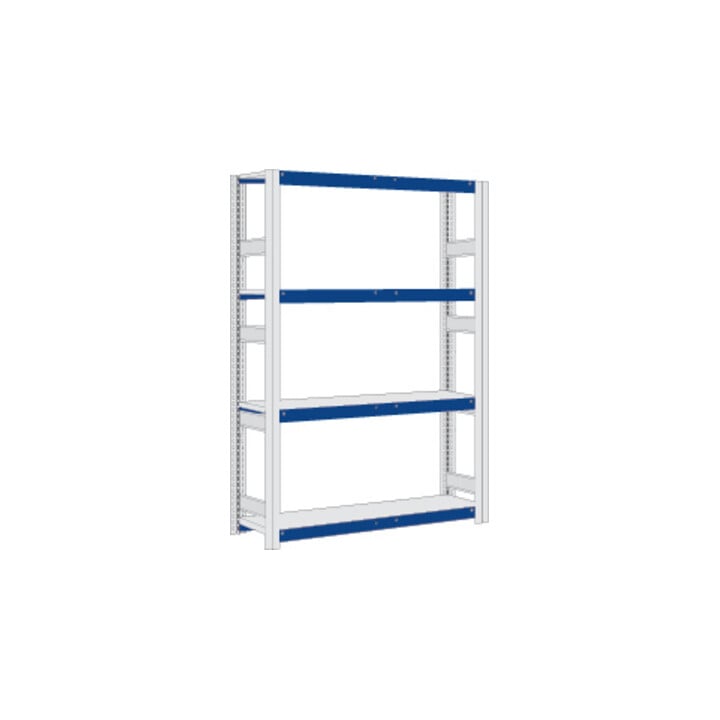 Regalwerk EMIL-Weitspannregal Stahlpaneel Grundfeld HxBxT 2000x2010x400mm mit 4 Fachebenen