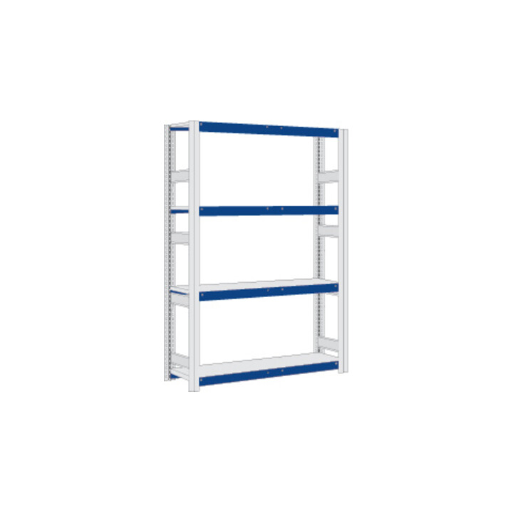 Regalwerk EMIL-Weitspannregal Stahlpaneel Grundfeld HxBxT 2000x2570x500mm mit 4 Fachebenen