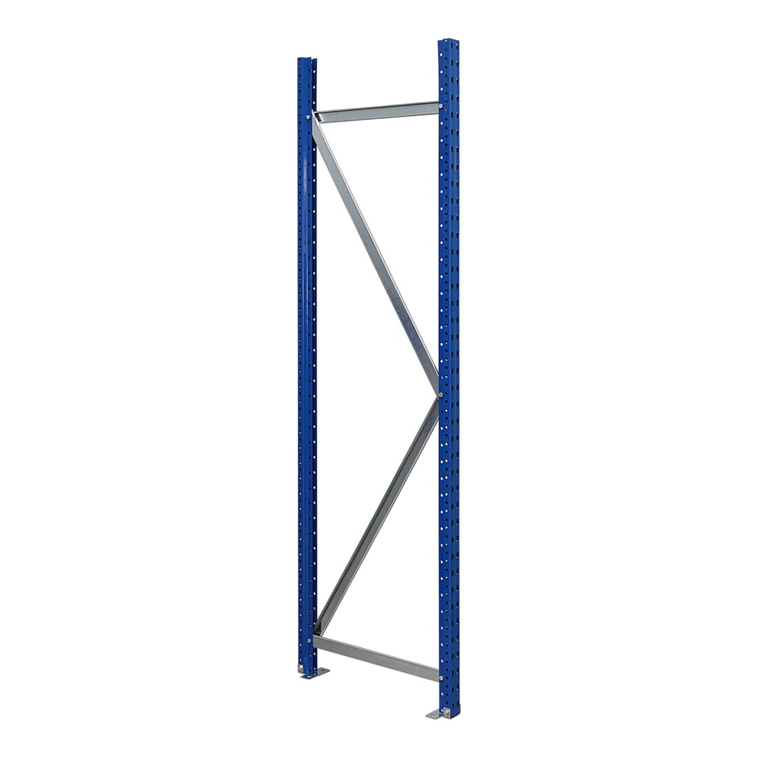 Regalwerk EMMA-Rahmen HxT 2000x600 mm Ständerprofil RAL 5010 Ausfachung verzinkt