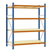 Regalwerk EMMA Weitspannregal Holzeinlage Grundfeld HxBxT 2500x2250x600 mm Rahmen RAL 5010-3