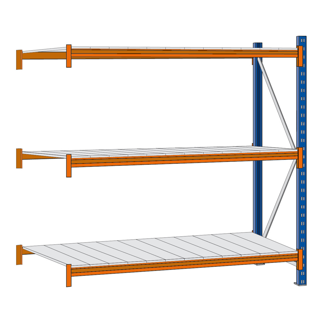 Regalwerk EMMA-Weitspannregal Stahleinlage Anbaufeld HxBxT 2000x2250x800 mm Rahmen RAL 5010