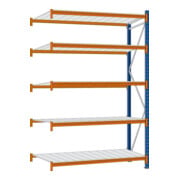Regalwerk EMMA-Weitspannregal Stahleinlage Anbaufeld HxBxT 3000x2700x800 mm Rahmen RAL 5010-3