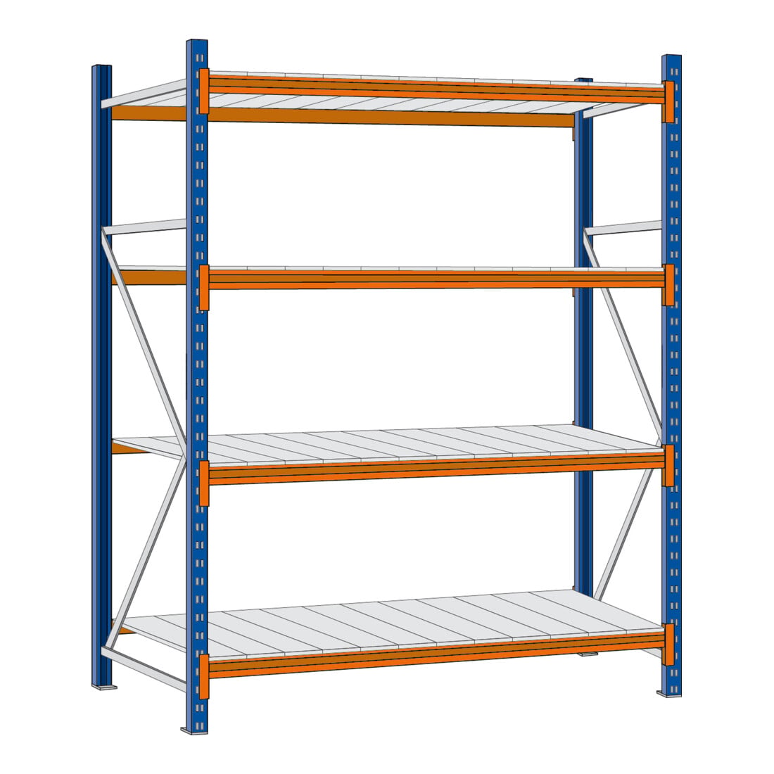 Regalwerk EMMA-Weitspannregal Stahleinlage Grundfeld HxBxT 2500x2250x1000 mm Rahmen RAL 5010