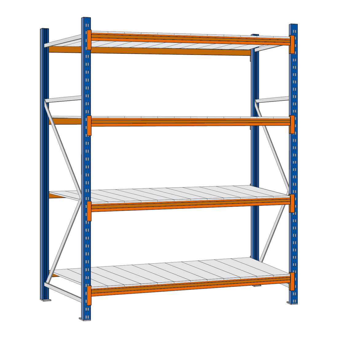 Regalwerk EMMA-Weitspannregal Stahleinlage Grundfeld HxBxT 2500x2250x600 mm Rahmen RAL 5010