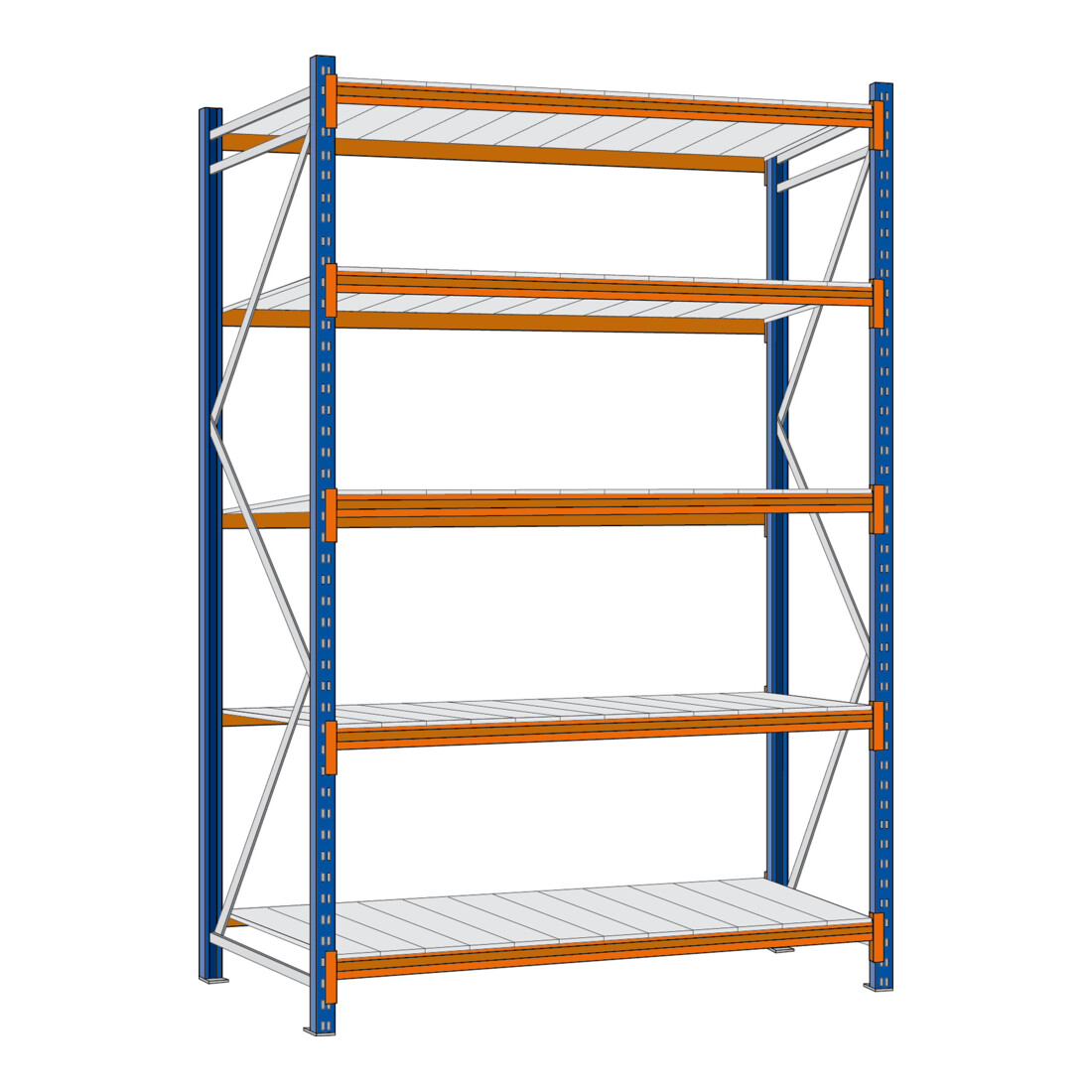 Regalwerk EMMA-Weitspannregal Stahleinlage Grundfeld HxBxT 3000x2250x1000 mm Rahmen RAL 5010