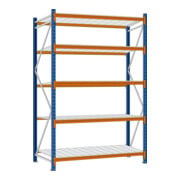 Regalwerk EMMA-Weitspannregal Stahleinlage Grundfeld HxBxT 3000x2250x600 mm Rahmen RAL 5010-3