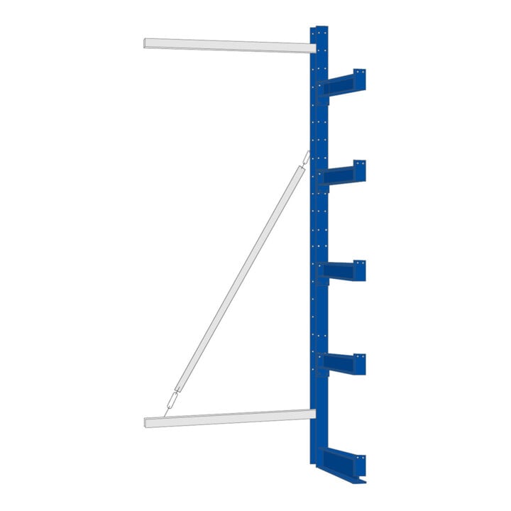 Regalwerk KARL-Kragarmregal 750 kg verstellbar Anbaufeld HxB 2000x1000x500 mm einseitig