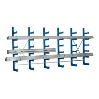 Regalwerk KARL-Kragarmregal 750 kg verstellbar Grundfeld HxB 2000x1000x400 mm doppelsei.
