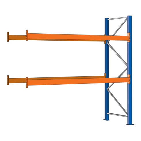 Regalwerk KENO Palettenregal Anbaufeld HxBxT 3360 x 2800 x 1100mm Fachlast: 3.000 kg
