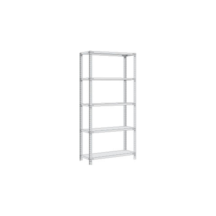 Regalwerk RUDI-Schraubregal 350 Grundregal HxBxT 2000x1000x500 mm verzinkt Winkelprofil