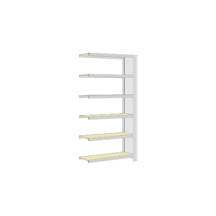Regalwerk Standard Archivregal mit Vollblechwänden, Anbaufeld mit 6 Paneel-Fachebenen mit Spanboden, Fachlast 250 kg, B xTxH 1695x300x2075 mm