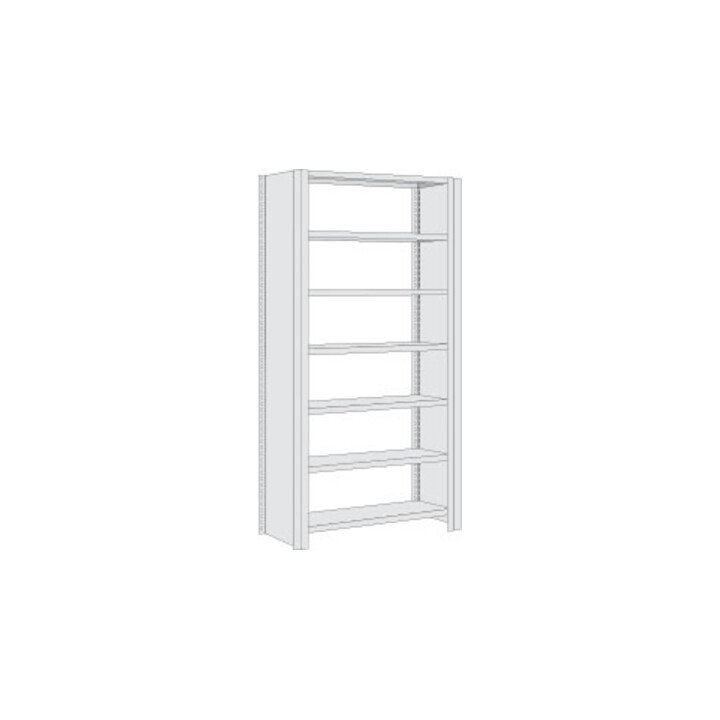 Regalwerk Standard Büroregal, Grundfeld lichtgrau RAL 7035, mit Vollblechwänden, 7 Stahlfachböden, Fachlast 150 kg, BxT xH 1285x300x2325 mm