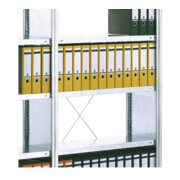 Regalwerk Standard Stahlfachboden, lichtgrau RAL 7035, Fachlast 150 kg, inklusive 4 Fachbodenträgern