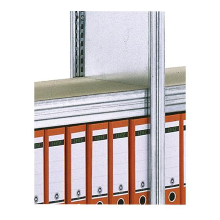 Regalwerk Standard Stahlfachboden, lichtgrau RAL 7035, Fachlast 150 kg, inkl. 4 Fachbodenträgern, BxT 1000x300 mm