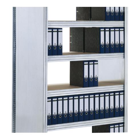 Regalwerk Standard Stahlfachboden, lichtgrau RAL 7035, Fachlast 150 kg, inklusive 4 Fachbodenträgern