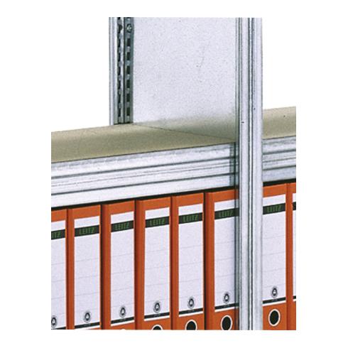 Regalwerk Standard Stahlfachboden, lichtgrau RAL 7035, Fachlast 150 kg, inkl. 4 Fachbodenträgern, BxT 1280x300 mm