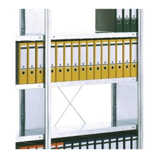 Regalwerk Standard Stahlfachboden, lichtgrau RAL 7035, Fachlast 150 kg, inkl. 4 Fachbodenträgern, BxT 1280x600 mm