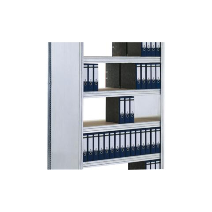 Regalwerk Standard Stahlfachboden, lichtgrau RAL 7035, Fachlast 150 kg, inkl. 4 Fachbodenträgern, BxT 870x300 mm