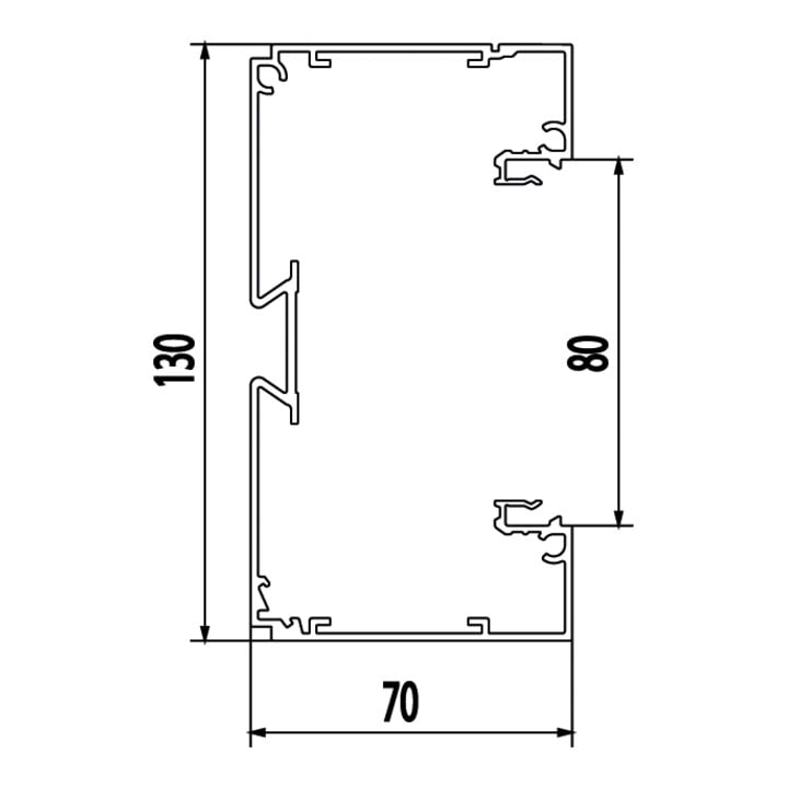 Rehau SIGNA STYLE partie inférieure 70x130 anodisée BRA 70130 EL