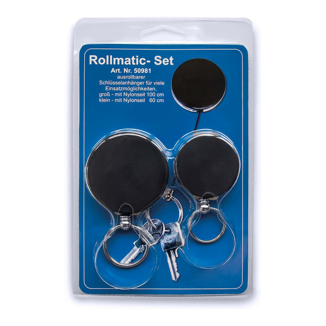 REIHER Porte-clés avec corde en nylon 100 cm aluminium