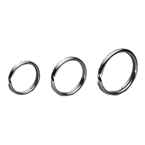 REIHER Schlüsselring 2-teilig,Außen, Durchmesser 20mm Stahl vernickelt gehärtet